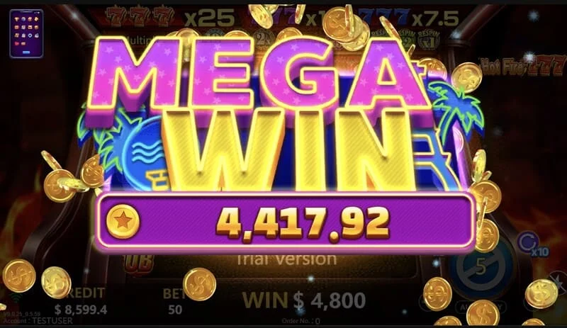 Hot Fire 777 - Gran ganancia en Prize Line